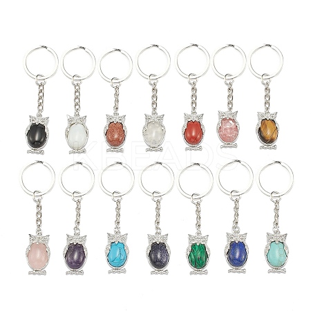 Natural & Synthetic Mixed Gemstone Keychain KEYC-P010-B-1
