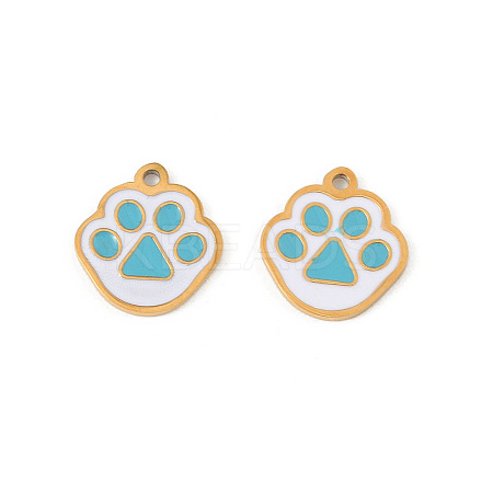 304 Stainless Steel Enamel Charms STAS-P396-08G-01-1