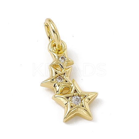 Brass Micro Pave Cubic Zirconia Charms ZIRC-F132-18G-1