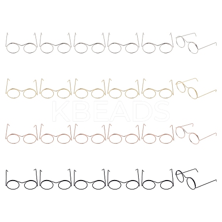 24Pcs 4 Colors Iron Eyeglasses Frames AJEW-GO0002-18-1