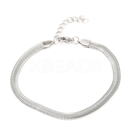 Tarnish Resistant Unisex 304 Stainless Steel Herringbone Chain Bracelets BJEW-H541-01A-P-1