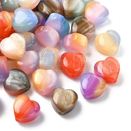 40Pcs Opaque Resin Beads RESI-CJ0004-98-1