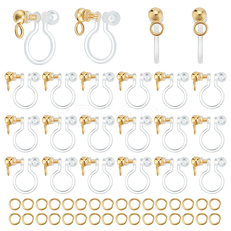 30Pcs 304 Stainless Steel Clip-on Earring Findings STAS-UN0051-65-1