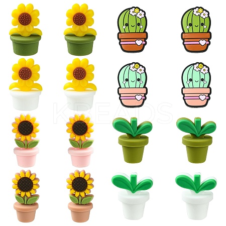 16Pcs 8 Styles Food Grade Eco-Friendly Silicone Beads SIL-CJ0001-58-1