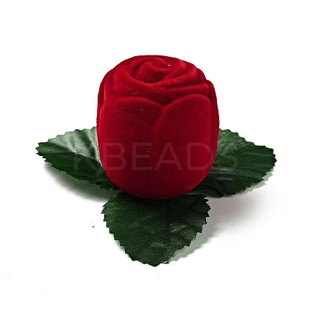 Flocking Plastic Rose Finger Ring Boxes LS-CON-C015-01A-1