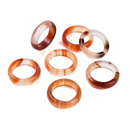 Dyed & Heated Natural Agate Finger Rings for Women RJEW-Z075-02I-1