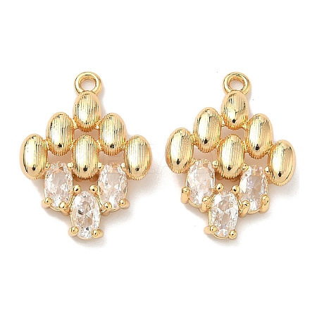 Brass Micro Pave Cubic Zirconia Pendants KK-A281-03G-1