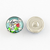 Mixed Color Skull Zinc Alloy Jewelry Snap Buttons X-GLAA-R031-M4-2