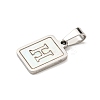 304 Stainless Steel Pave Natural White Shell Pendants STAS-S130-03P-H-2