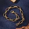 Ion Plating(IP) 304 Stainless Steel Bowknot & Oval Link Chain Bracelet for Women LS-BJEW-G669-18G-3