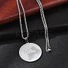 201 Stainless Steel Flat Round with Boy Pendant Box Chain Necklaces for Women Men LS-NJEW-R013-05P-3