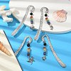 Chakra Raw Natural Dyed Lava Rock Beaded Bookmarks AJEW-JK00291-5