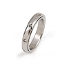 304 Stainless Steel Rhinestone Rotating Finger Rings RJEW-A074-01C-P-4