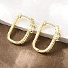 Rectangle Brass Micro Pave Clear Cubic Zirconia Hoop Earrings EJEW-D348-07G-5