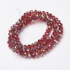 Electroplate Transparent Glass Beads Strands EGLA-A034-T6mm-S03-2