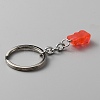 Candy Color Transparent Bear Resin Pendant Keychain KEYC-WH0034-34B-05-2