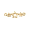 Brass Triple Star Connector Charms KK-Z132-20G-1