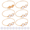 6Pcs Alloy Heat Transfer Charm Blank Cuff Bangle Making FIND-PH0024-44-1