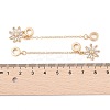Rack Plating Flower Brass Clear Cubic Zirconia European Safety Chains KK-F879-18G-3