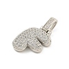 Brass Micro Pave Clear Cubic Zirconia Pendants KK-B099-01P-F-2