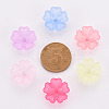 Transparent Frosted Acrylic Bead Caps X-MACR-S371-04A-3