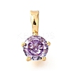 Brass Micro Pave Cubic Zirconia Charms KK-D356-05F-G-1