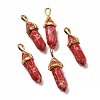 Synthetic Red Imperial Jasper Pointed Pendants G-K329-17G-1