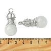 Natural Quartz Crystal Round Pendants G-C114-04P-18-4