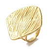 Ion Plating(IP) 304 Stainless Steel Rhombus Open Cuff Rings for Women RJEW-Z053-03G-1