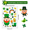 24 Sheets 8 Styles Saint Patrick's Day Paper Stickers DIY-WH0043-38-2