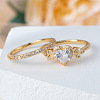 Alloy Micro Pave Cubic Zirconia Finger Rings Sets for Women FS-WGC007F-04-3