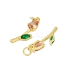 Rack Plating Brass Micro Pave Cubic Zirconia Pendants KK-R166-09G-03-2