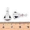 Prussian Blue Alloy Enamel Pendants PALLOY-T092-14P-3