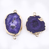 Electroplate Natural Druzy Agate Links connectors G-T112-07D-2