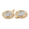 Rack Plating Brass Micro Pave Cubic Zirconia Pendants KK-C021-10G-01-2