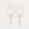 Alloy Bunny Open Back Bezel Pendants TIBE-S308-08RG-1