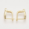 Brass Micro Pave Cubic Zirconia Hoop Earring Findings with Latch Back Closure LS-KK-T048-028G-NF-2