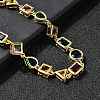 Brass Micro Pave Cubic Zirconia Link Bracelets for Women BJEW-P358-03G-3