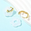 Brass Resin Flower Hoop Earrings for Women LS-EJEW-U038-01G-07-3