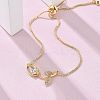 Brass Micro Pave Clear Cubic Zirconia Slider Bracelets BJEW-C089-05G-3