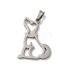 Non-Tarnish 304 Stainless Steel Pendants STAS-O005-15P-1