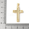 Brass Micro Pave Cubic Zirconia Cross Pendants ZIRC-I071-04G-03-3