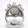 Adjustable Alloy Glass Finger Rings RJEW-T006-03B-4