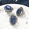 Natural Lapis Lazuli Adjustable Rings RJEW-I108-01AS-10-2