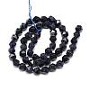 Synthetic Blue Goldstone Beads Strands G-S149-11-8mm-2