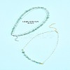 Natural Red Aventurine & Green Aventurine & Amethyst & Rose Quartz & Synthetic Turquoise Chips Beaded Necklaces NJEW-FS00013-3