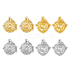 8Pcs 4 Styles Rack Plating Brass Cage Pendants KK-DC0002-45-3