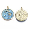 Brass Micro Pave Clear Cubic Zirconia Pendants ZIRC-S067-016-NR-3