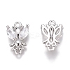 Brass Micro Pave Clear Cubic Zirconia Charms ZIRC-O035-24P-2