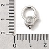 Brass Micro Pave Clear Cubic Zirconia Lobster Claw Clasps KK-A266-24B-P-3